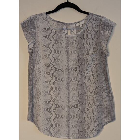 Joie ~ Size XXS ~ Rancher Irregular Snake Silk Print Top 100% Silk- Keyhole Back - Picture 3 of 10